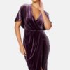 Selena Sammetsklänning i Damast-lilas storlek 36 - Bubbleroom Occasion