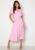 Forever New Pink Cut Out Puff Sleeve Maxi Dress – Stum kvalitet, rund halsringning, markerad midja, 132 cm, Foder: 100% Viskos