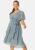 Flutter Sleeve Chiffon Midi Dress Air Force Blue (uk18) 46