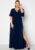 Flutter Sleeve Maxi Dress Navy (uk18) 46