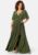 Flutter Sleeve Maxi Dress (uk18) 46 Olive