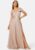 Glitter Bardot Maxi Dress Xxs (uk6) Nude