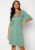 Malini Button Frill Dress Green  36 Floral 38