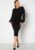 Long Sleeve Rouched Midi Dress (uk16) 44 Black