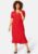 Short Sleeve Wrap Frill Curve Dress 44 (uk16) Red