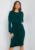 Long Sleeve Rouched Midi Dress Forest Xs Green (uk8)
