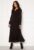 Long Sleeve Wrap Frill Maxi Dress (uk8) Black Xs