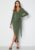 Long Sleeve Wrap Maxi Dress Xxs (uk6) Khaki