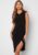 Sleeveless Drape Midi Dress  (uk10) Black